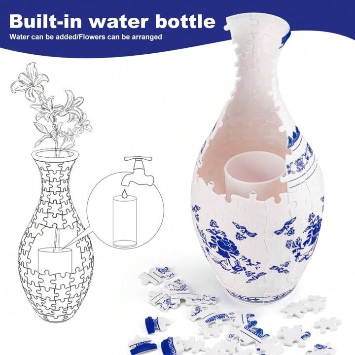 White Porcelain Puzzle Vase - (160 Piece)